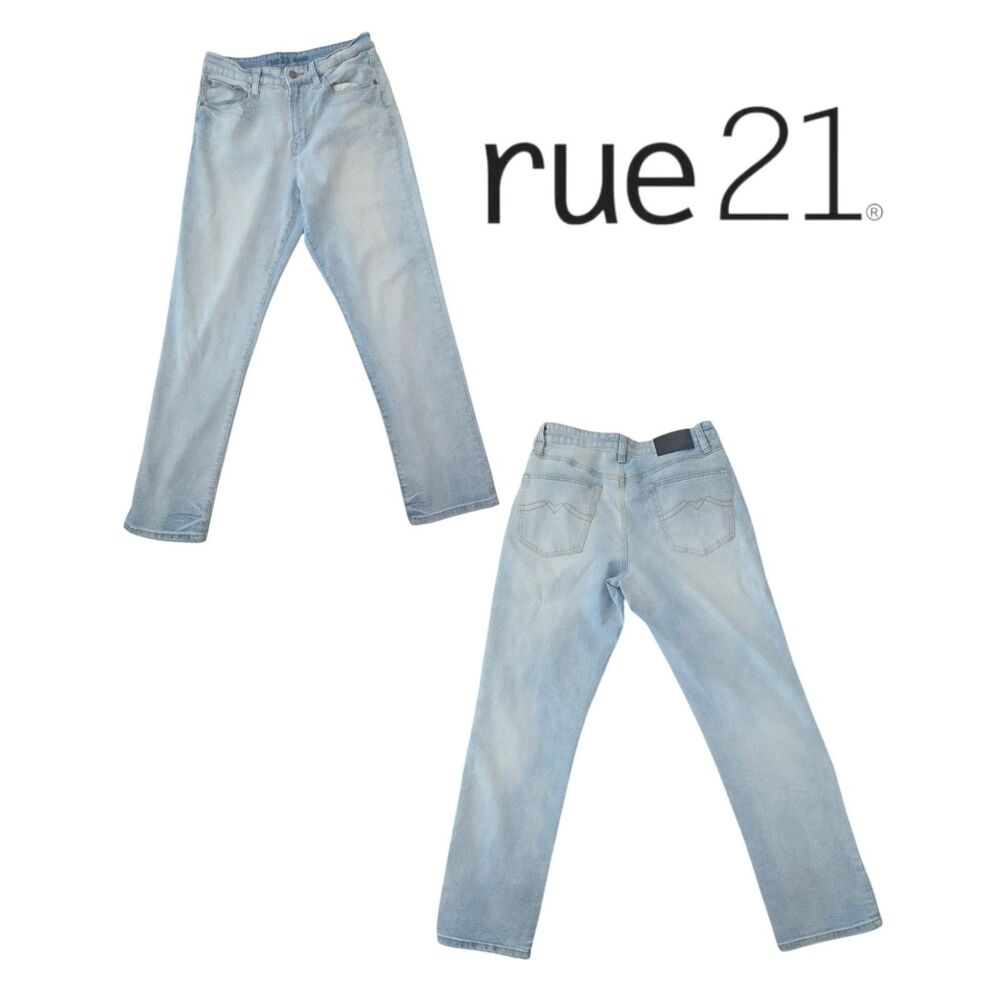 rue21 Supreme Flex Loose Fit Jeans 30/32 (10/12) Light Wash Stretch Denim